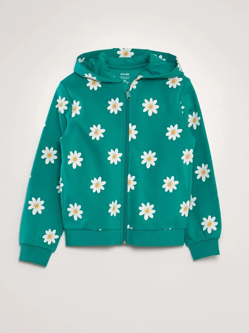 Sudadera con capucha estampada - VERDE